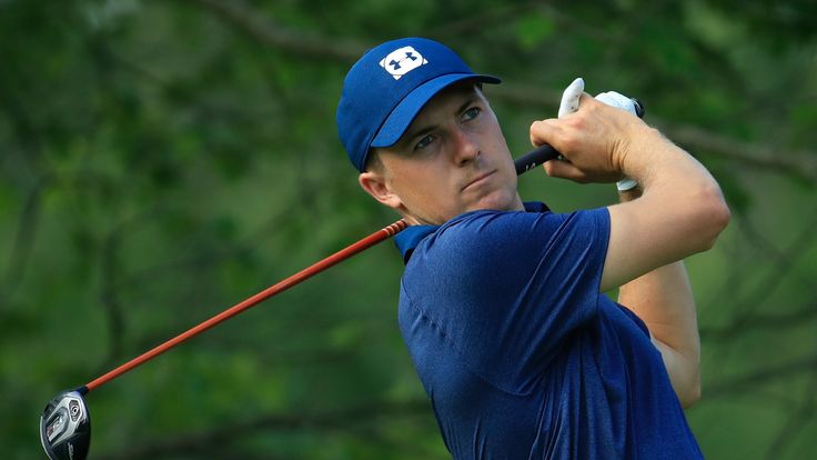 during a practice round prior to the 2018 PGA Championship at Bellerive Country Club on August 6, 2018 in St. Louis, Missouri.