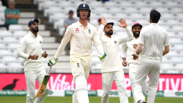 Keaton Jennings is dismissed early on day four at Trent Bridge