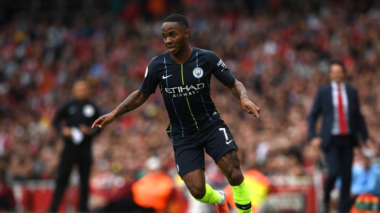 Raheem Sterling in action at the Emirates