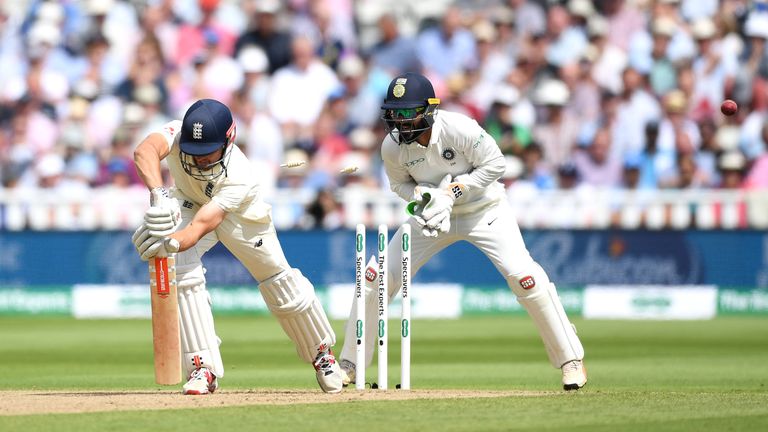 Alastair Cook is bowled by Ravichandran Ashwin at Edgbaston