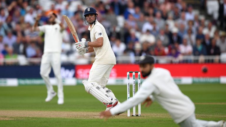 Alastair Cook in action during the third Test