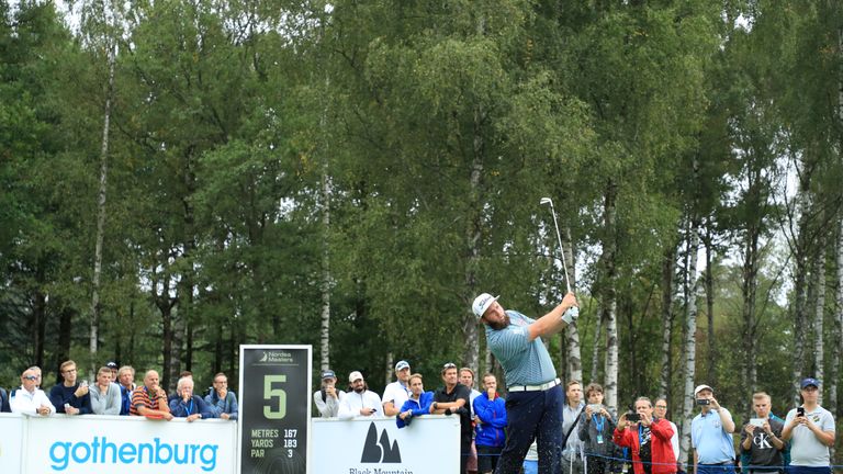  during Day One of Nordea Masters at Hills Golf & Sports Club on August 16, 2018 in Gothenburg, Sweden.