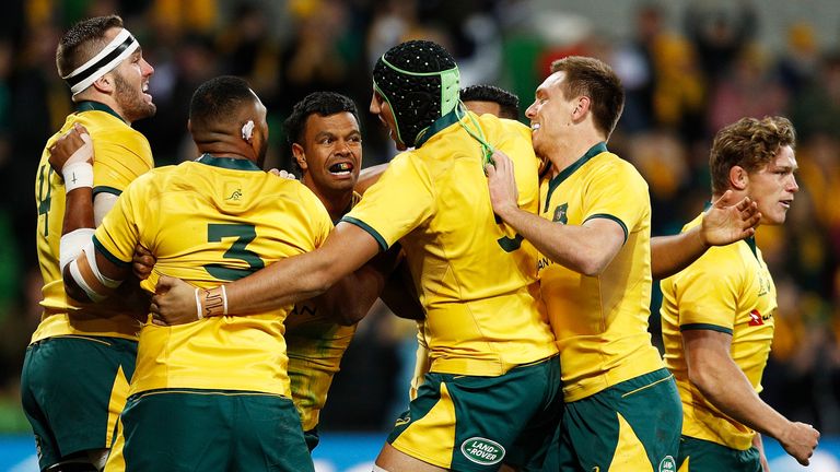 during the International test match between the Australian Wallabies and Ireland at AAMI Park on June 16, 2018 in Melbourne, Australia.