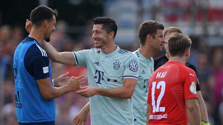Robert Lewandowski scored Bayern Munich's winner in the 82nd minute against fourth-tier Drochtersen/Assel