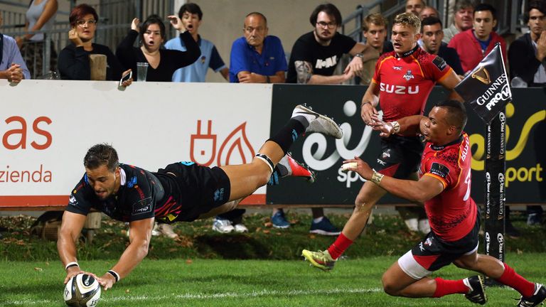 Guinness PRO14, Stadio Sergio Lanfranchi, Parma, Italy 31/8/2018.Zebre vs Isuzu Southern Kings.Zebre's Mattia Bellini scores a try that was later disallowed.Mandatory Credit ..INPHO/Giuseppe Fama