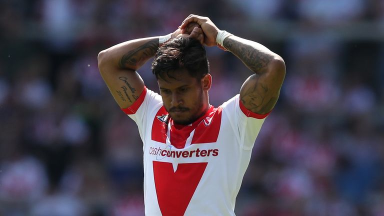 Picture by Paul Currie/SWpix.com - 03/06/2018 - Rugby League - Ladbrokes Challenge Cup - St Helens v Hull FC - The Totally Wicked Stadium, Langtree Park, St Helens, England - Ben Barba of St Helens