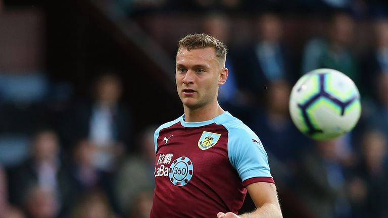 of Burnley of Istanbul Basaksehir during the UEFA Europa League third round qualifier, second leg match between Burnley and Istanbul Basaksehir at Turf Moor on August 16, 2018 in Burnley, England.