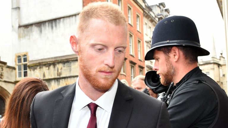 England cricketer Ben Stokes arrives at Bristol crown court accused of affray
