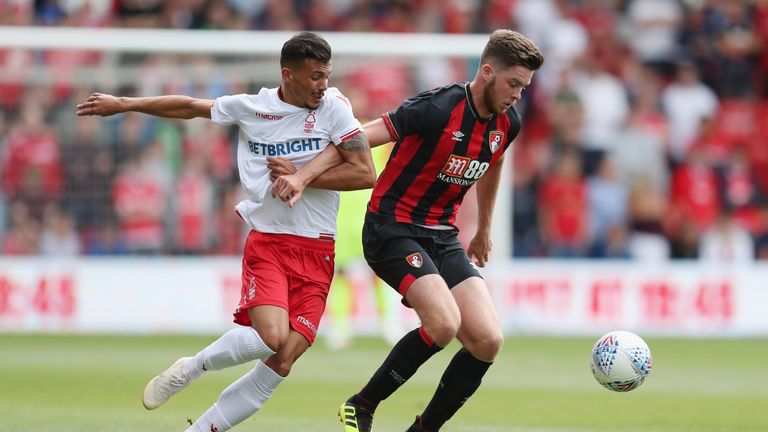 during the pre season friendly match between Nottingham Forest and Bournemouth at City Ground on July 28, 2018 in Nottingham, England.