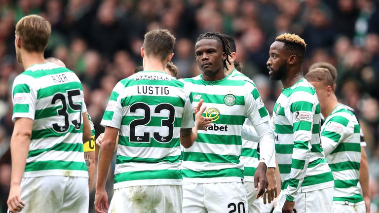  during the Scottish Premier League match between Celtic and Hamilton at Celtic Park Stadium on August 26, 2018 in Glasgow, Scotland.