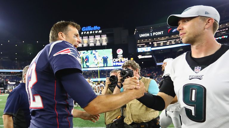 A night of mixed emotions for Tom Brady and Nick Foles