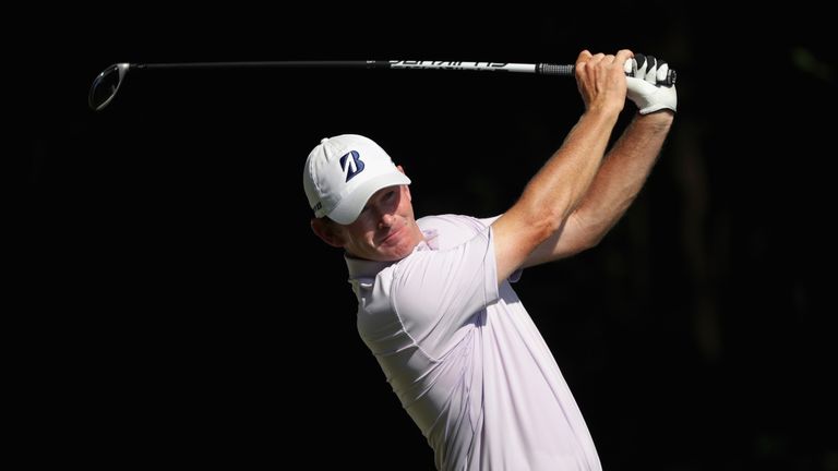 during the first round of the Wyndham Championship at Sedgefield Country Club on August 16, 2018 in Greensboro, North Carolina.