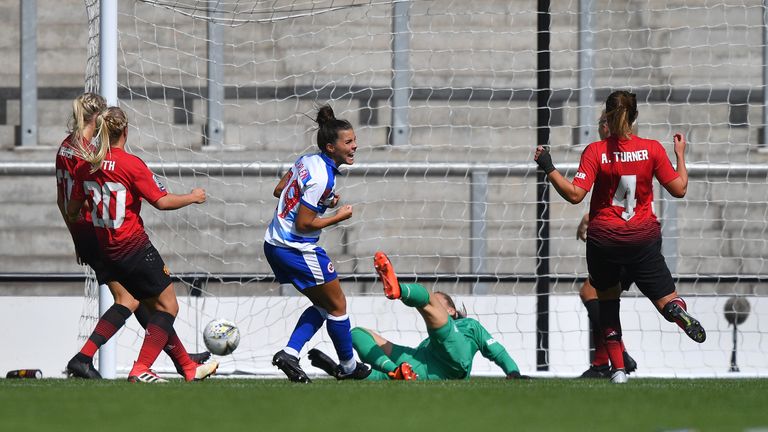 Reading's Brooke Chaplen celebrates scoring her team's first goal