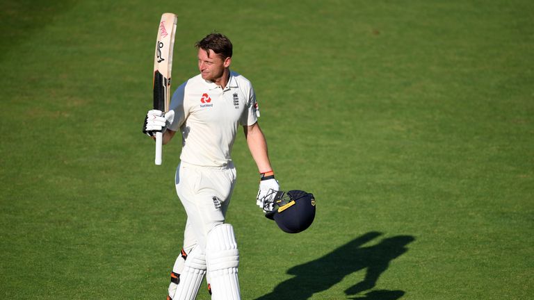 Jos Buttler hit his first Test hundred in a stand of 169 with Ben Stokes