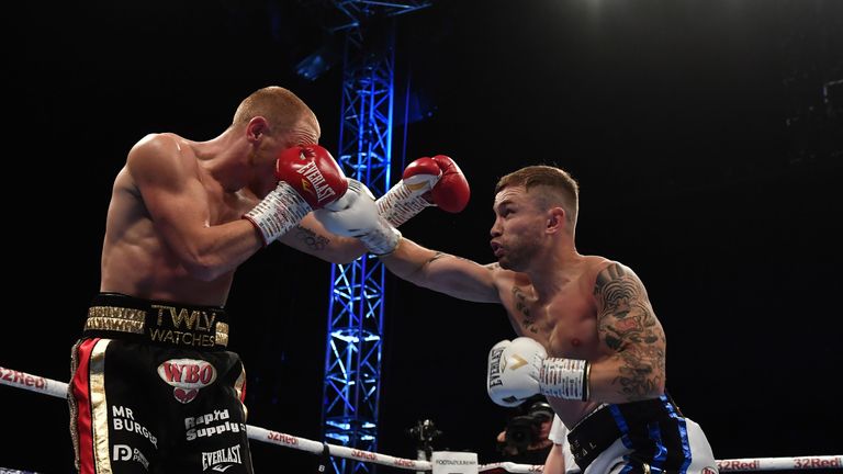 BELFAST, NORTHERN IRELAND - AUGUST 18: Carl Frampton versus Luke Jackson for the WBO interim featherweight title at Windsor Park on August 18, 2018 in Belfast, Northern Ireland. (Photo by Charles McQuillan/Getty Images)