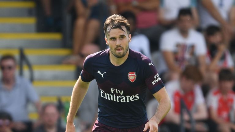 Carl Jenkinson of Arsenal during the pre-season friendly between Boreham Wood and Arsenal at Meadow Park on July 14, 2018 in Borehamwood, England. (Photo by Stuart MacFarlane/Arsenal FC via Getty Images)