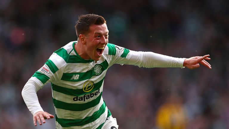  during the UEFA Champions League Qualifier between Celtic and AEK Athens at Celtic Park Stadium on August 8, 2018 in Glasgow, Scotland.