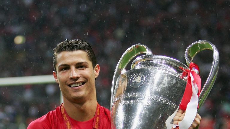 Cristiano Ronaldo won the Champions League with Manchester United in 2008 before joining Real Madrid a year later