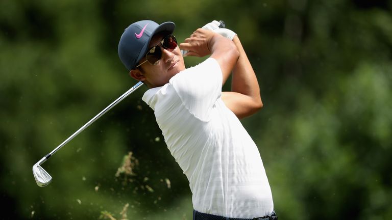 C.T. Pan during the final round of the Wyndham Championship at Sedgefield Country Club on August 19, 2018 in Greensboro, North Carolina.