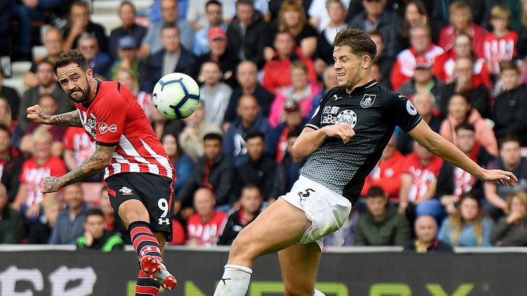 Danny Ings during the Premier League match between Southampton FC and Burnley FC at St Mary&#39;s Stadium on August 12, 2018 in Southampton, United Kingdom.