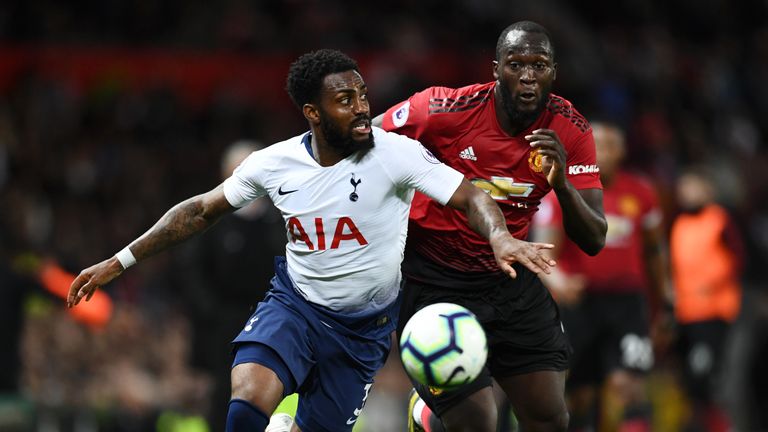 Danny Rose in action for Tottenham against Manchester United at Old Trafford