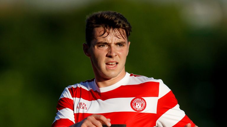 Darren Lyon of Hamilton Academicals in action during the pre-season friendly at New Douglas Park on July 15, 2014 in Hamilton, Scotland. (Photo by Richard Sellers/Getty Images)*** Local Caption *** Darren Lyon