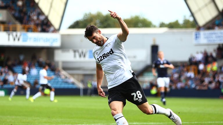  during the Sky Bet Championship match between Millwall and Derby County at The Den on August 18, 2018 in London, England.