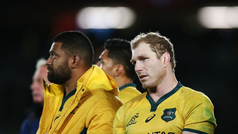 during The Rugby Championship game between the New Zealand All Blacks and the Australia Wallabies at Eden Park on August 25, 2018 in Auckland, New Zealand.