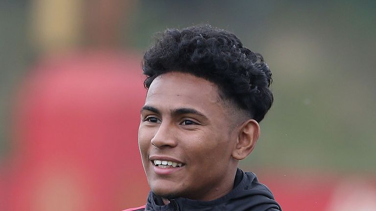 Demetri Mitchell at Aon Training Complex on July 13, 2018 in Manchester, England.