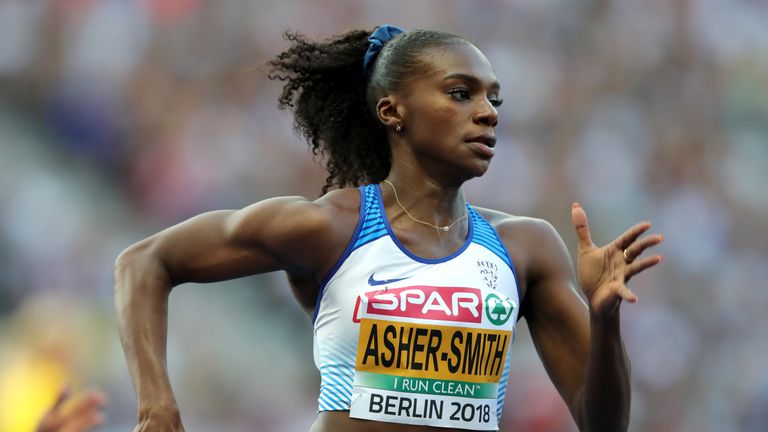 Dina Asher-Smith of Great Britain competes in the Women's 200m Semi Final during day four of the 24th European Athletics Championships at Olympiastadion on August 10, 2018 in Berlin, Germany.