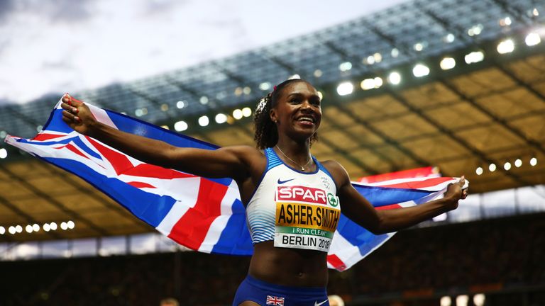 Dina Asher-Smith during day five of the 24th European Athletics Championships at Olympiastadion on August 11, 2018 in Berlin, Germany. This event forms part of the first multi-sport European Championships.