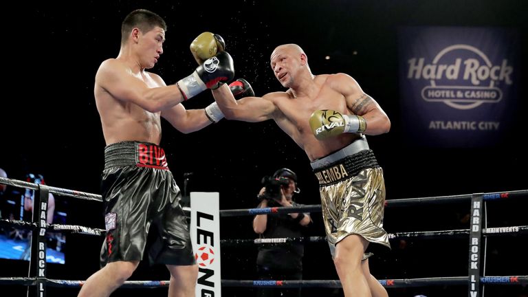 Dmitry Bivol   Isaac Chilemba during the WBA Light  Heavyweight Title bout at the Hard Rock Hotel & Casino Atlantic City on August 4, 2018 in Atlantic City, New Jersey.