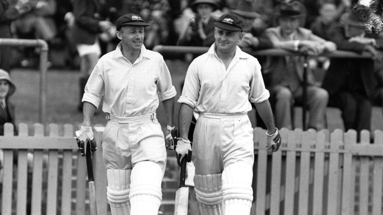 Bradman and Stan McCabe (right) both made centuries as Australia completed their comeback from 2-0 down to win the 1936-37 Ashes series