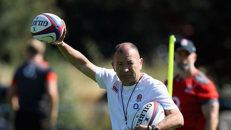 Eddie Jones at an England Rugby pre-season training camp 