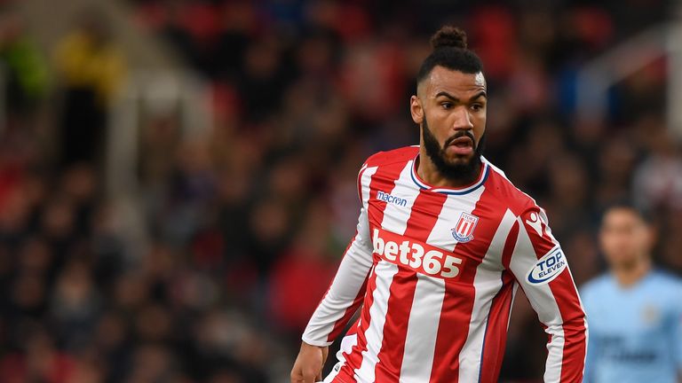 Eric Maxim Choupo-Moting during the Premier League match between Stoke City and Newcastle United at Bet365 Stadium on January 1, 2018 in Stoke on Trent, England.