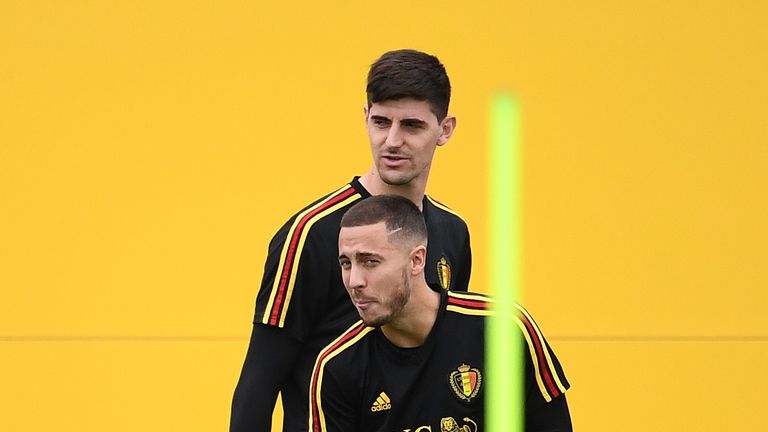 Eden Hazard and Thibaut Courtois
