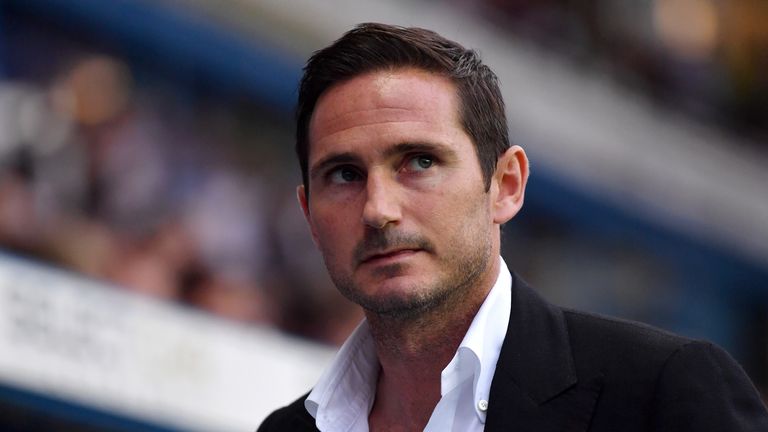 Derby manager Frank Lampard during the Sky Bet Championship match against Reading at the Madejski Stadium on August 3, 2018