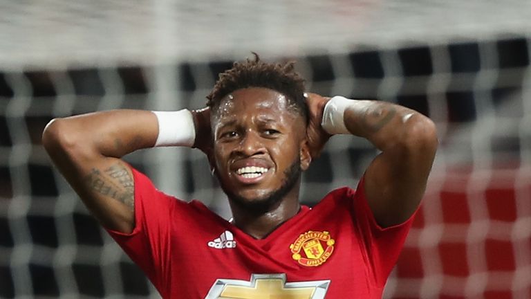 Fred during the Premier League match between Manchester United and Tottenham Hotspur at Old Trafford on August 27, 2018