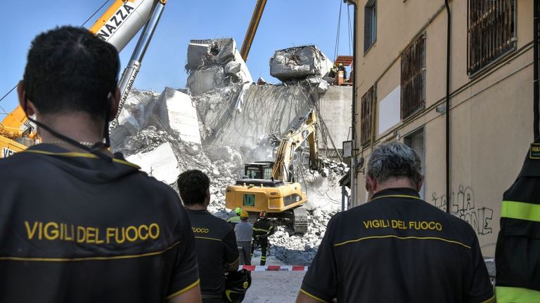 At least 39 people have died following the collapse of the Morandi bridge in Genoa