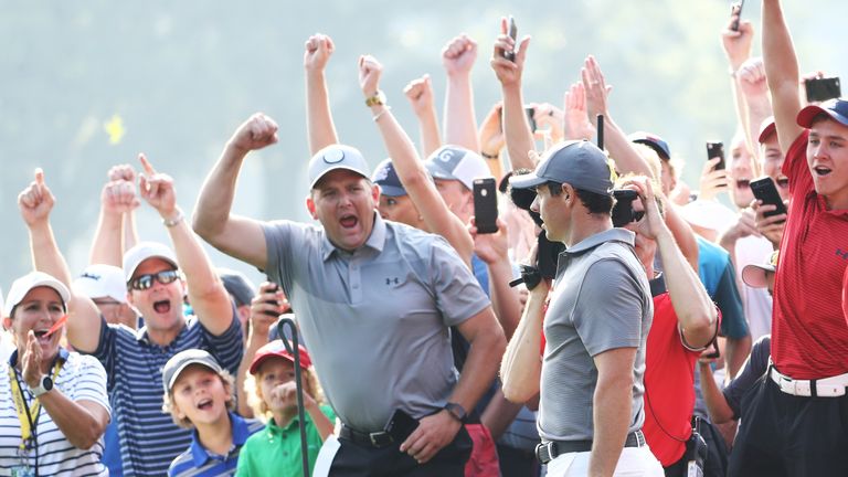 during the continuation of the weather delayed second round of the 2018 PGA Championship at Bellerive Country Club on August 11, 2018 in St Louis, Missouri.