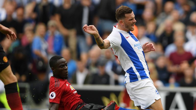 Pascal Gross was fouled by Eric Bailly as Brighton were awarded a penalty