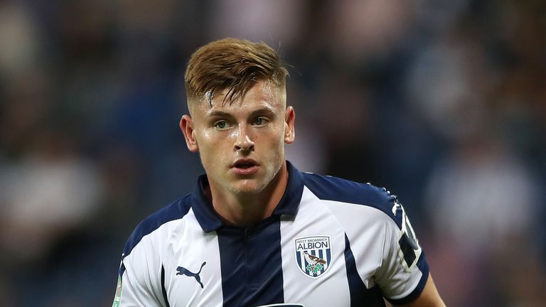 Harvey Barnes during the Carabao Cup, First Round match against Luton Town at The Hawthorns
