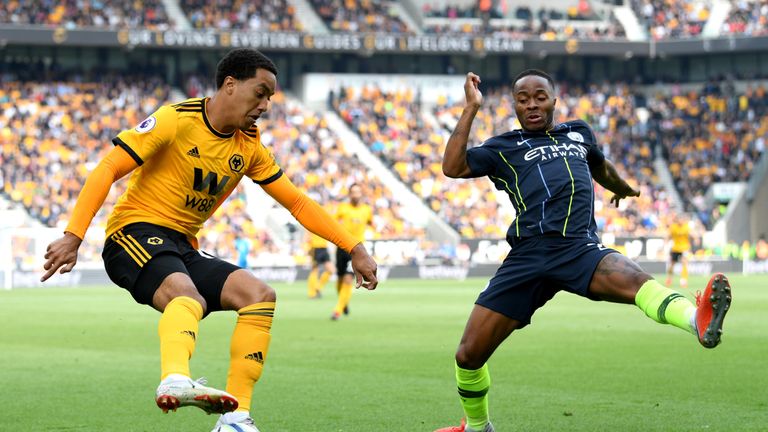Helder Costa is put under by Raheem Sterling at Molineux