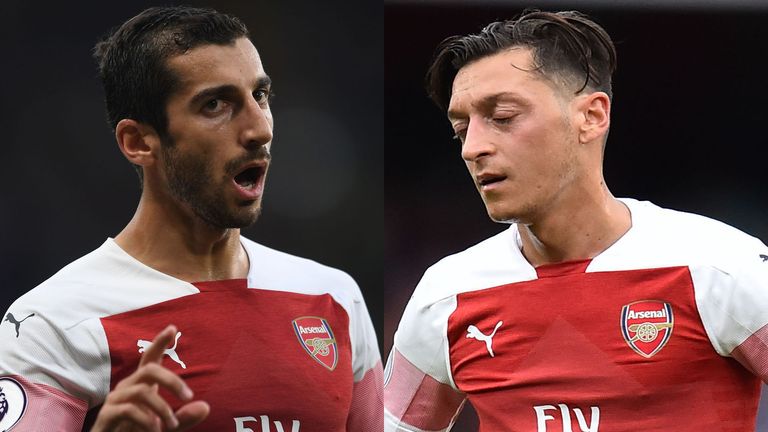 Paul Merson believes Henrikh Mkhitaryan and Mesut Ozil do not fit Unai Emery's system at Arsenal