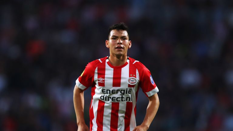 Hirving Lozano during the Eredivisie match between PSV and Utrecht at Philips Stadion on August 11, 2018 in Eindhoven, Netherlands