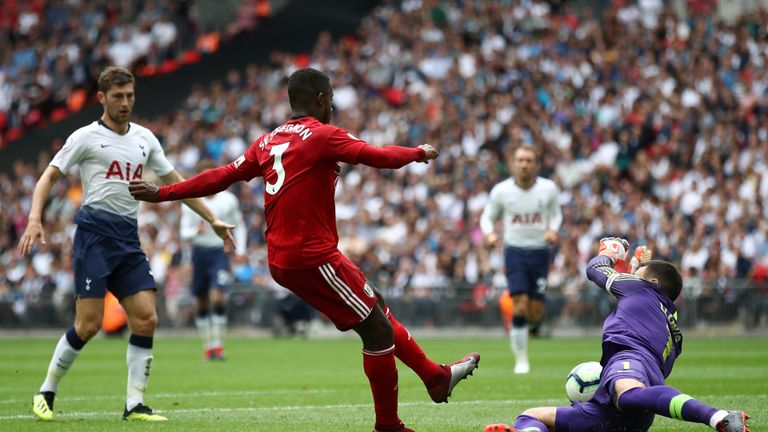  during the Premier League match between Tottenham Hotspur and Fulham FC at Wembley Stadium on August 18, 2018 in London, United Kingdom.