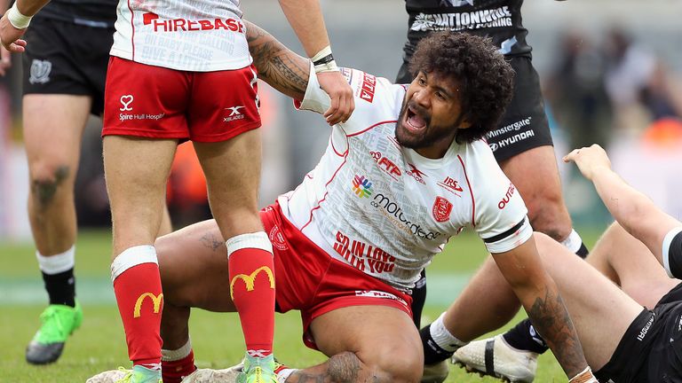 Hull KR's Mose Masoe reacts, Hull KR v Hull FC - Betfred Super League - Magic Weekend - St James' Park, 20 May 2018