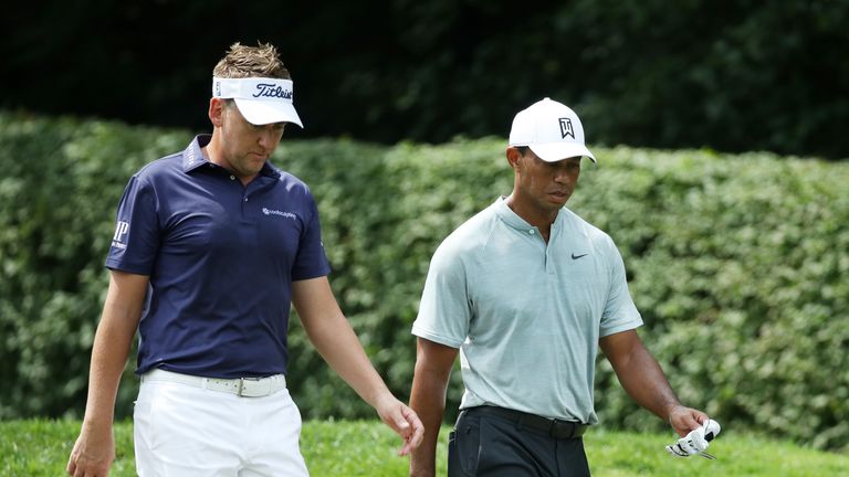 during the third round of The Northern Trust on August 25, 2018 at the Ridgewood Championship Course in Ridgewood, New Jersey.