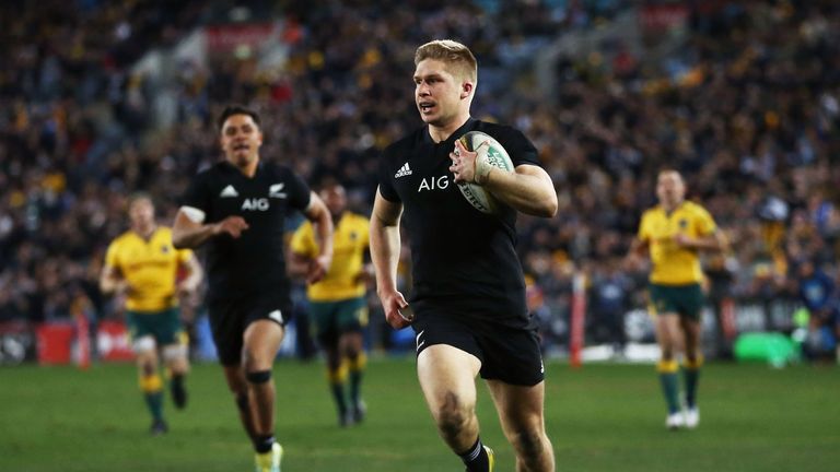 during The Rugby Championship Bledisloe Cup match between the Australian Wallabies and the New Zealand All Blacks at ANZ Stadium on August 18, 2018 in Sydney, Australia.