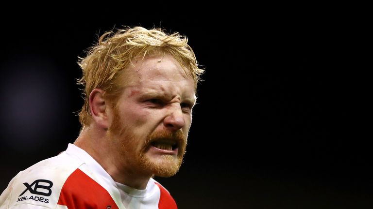 James Graham of the Dragons celebrates winning the round 16 NRL match between the St George Illawarra Dragons and the Parramatta Eels at WIN Stadium on June 28, 2018 in Wollongong, Australia. 